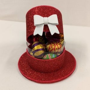 Mini Top Hat Container with Bow, Glitter EVA Foam Candy Chocolate Confectionery Box, Handmade Keepsake, Bonbonniere Gift, Baby Gender Reveal