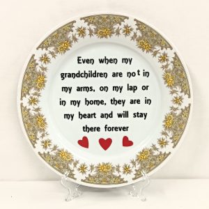 Grandchildren Script on Large Dinner Plate, Vinyl Script Upcycled Plate, Wall Art Quote, Plate, Humorous Gift, Handmade Mother's Day Gift