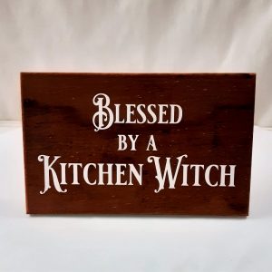 Blessed by a Kitchen Witch, Kitchen sign, Great mothersday gift, handmade form Merbau timber this is a stand alone sign
