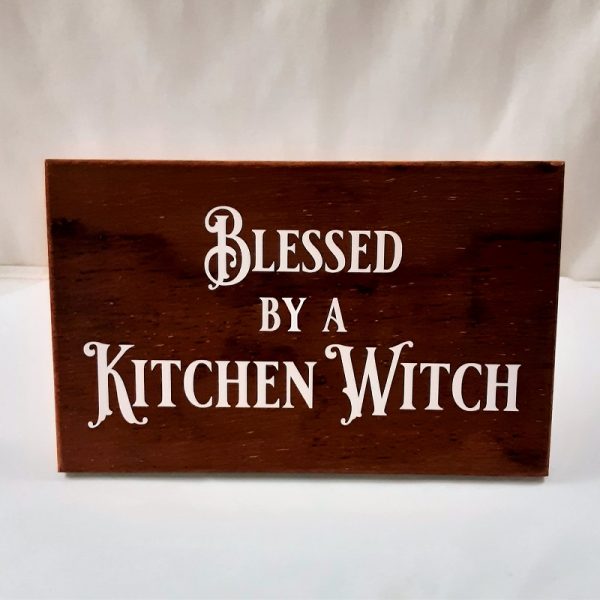 Blessed by a Kitchen Witch, Kitchen sign, Great mothersday gift, handmade form Merbau timber this is a stand alone sign