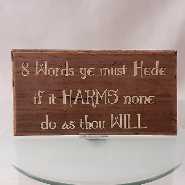 8 Words ye must hede, upcycled hardwood timber paling with Vinyl Script, Hanging Wall Sign, Australian Made.