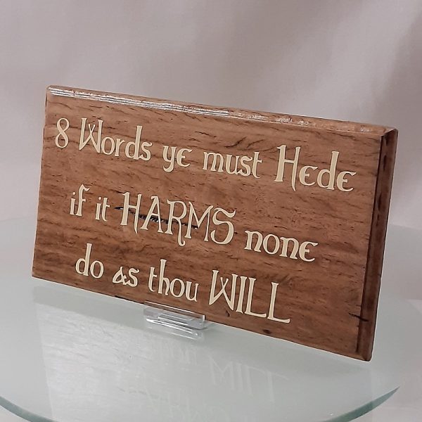 8 Words ye must hede, upcycled hardwood timber paling with Vinyl Script, Hanging Wall Sign, Australian Made.