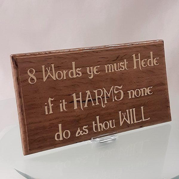 8 Words ye must hede, upcycled hardwood timber paling with Vinyl Script, Hanging Wall Sign, Australian Made.