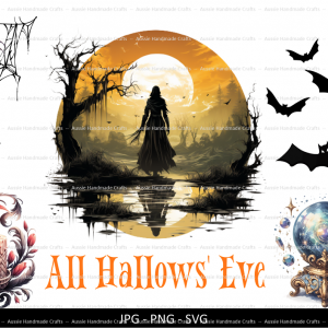 All Hallows Eve, Halloween, Printable Download File - JPG PNG SVG